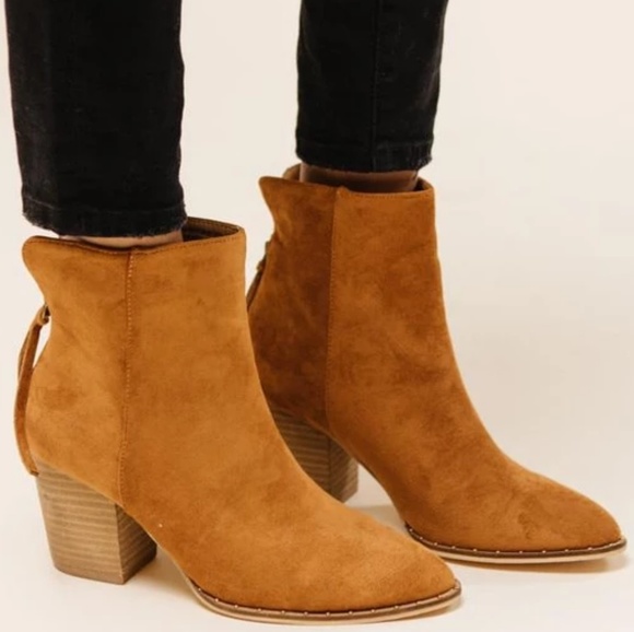 Beast Fashion Shoes - BEAST Fashion Studded Rim Suede Pointed Toe Ankle  Booties NWT!